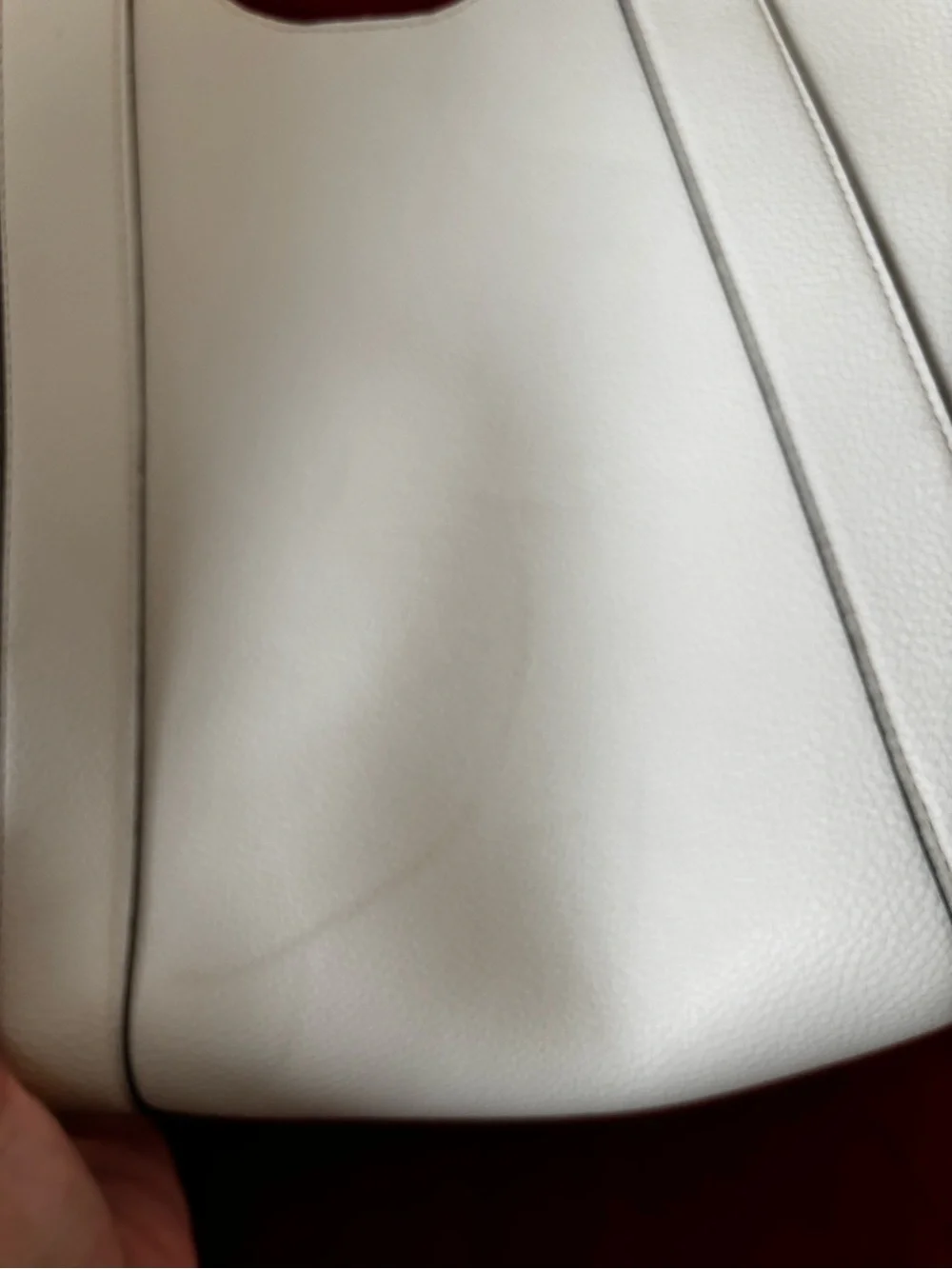 Aldo White Tote with Pink Trim and Charm